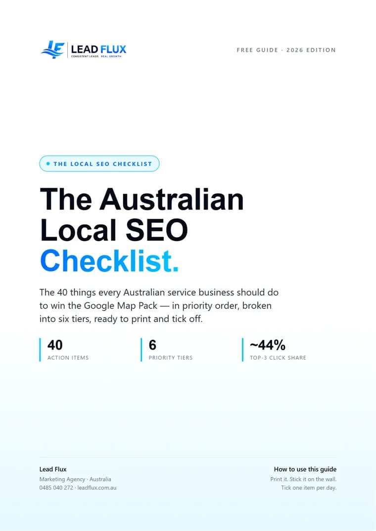 The Australian Local SEO Checklist — free PDF cover