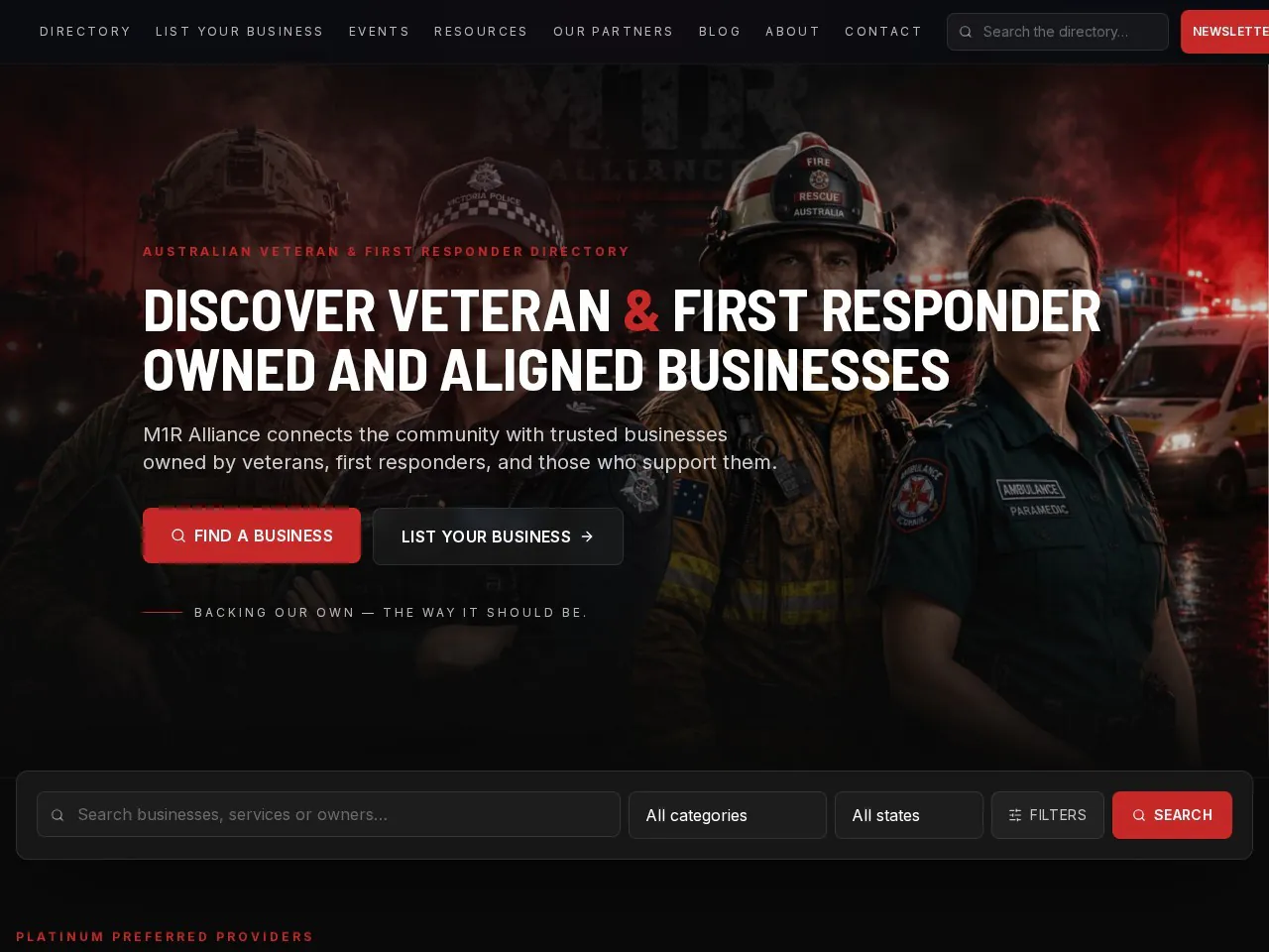 M1R Alliance — website screenshot