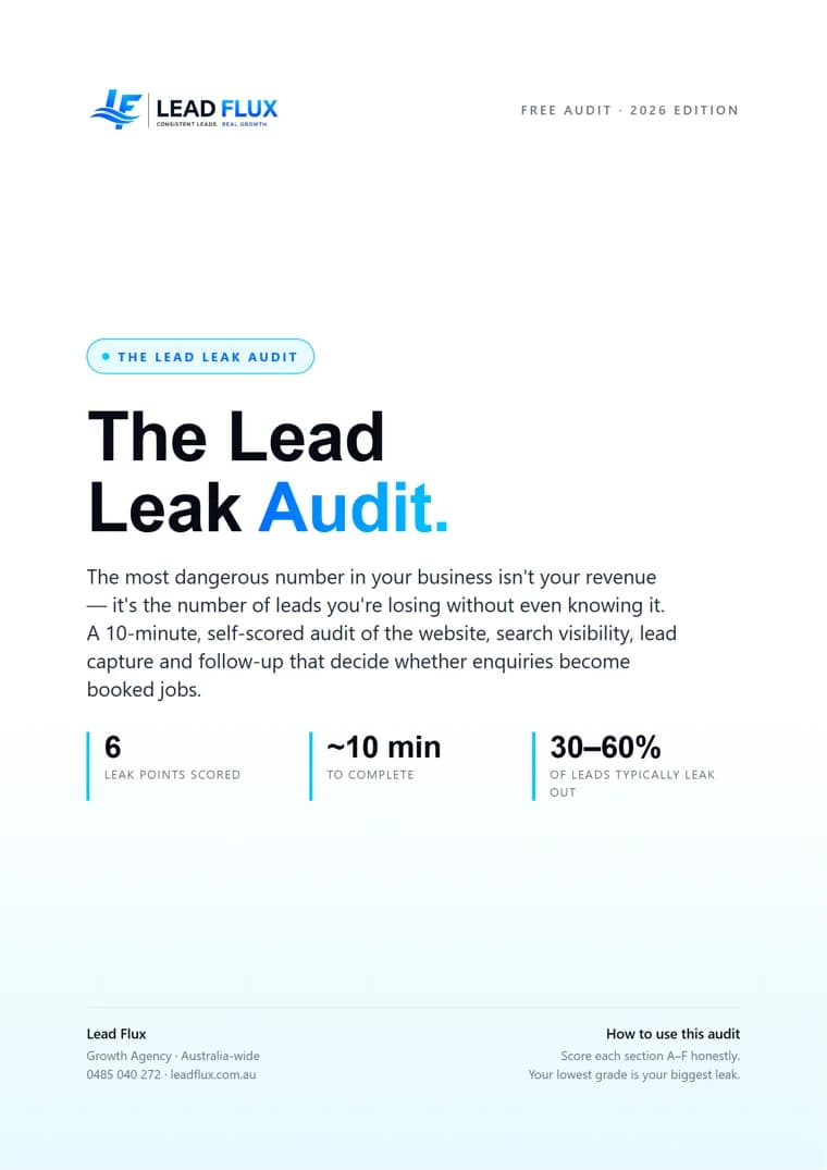 The Lead Leak Audit — free PDF cover