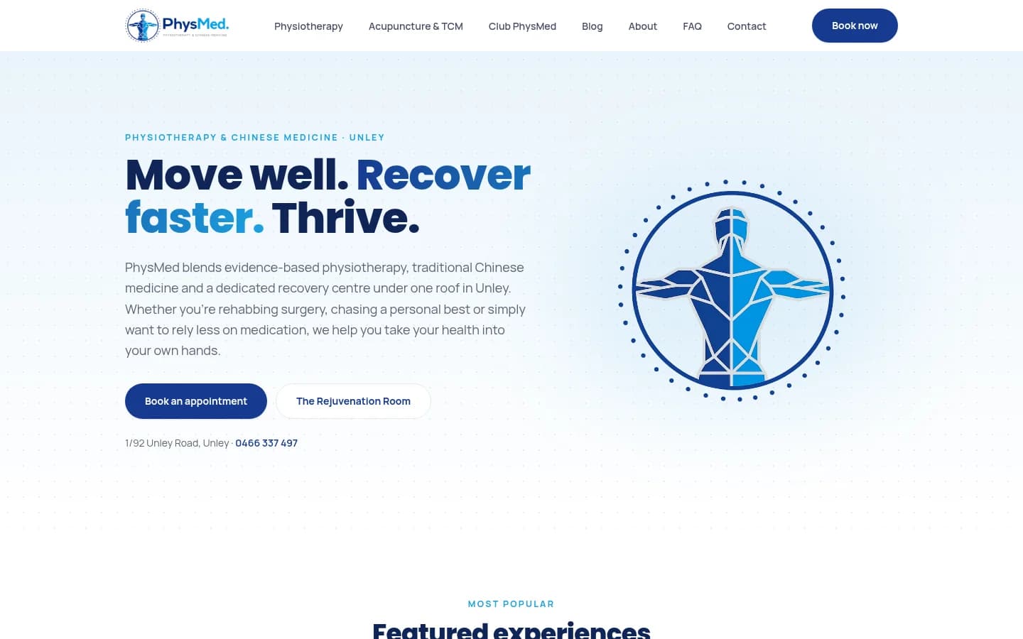 PhysMed — website screenshot
